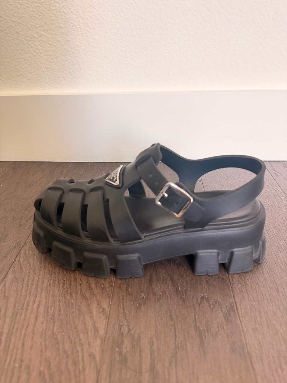 Prada Rubber Monolith Sandal - Picture 5 of 14